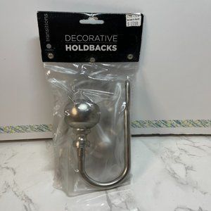 Cambria Transitions - Drapery holdbacks - banded ball brushed nickel 2 pieces